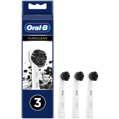 Oral-B Elektrische Zahnbürste Aufsteckbürste 3Stück Pure Clean Charcoal (4210201391159) - Braun