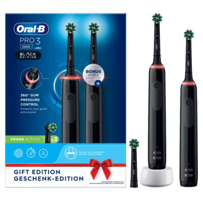 Oral-B - Elektrische Zahnbürste 'Pro 3 + 2. Handstück' in Schwarz