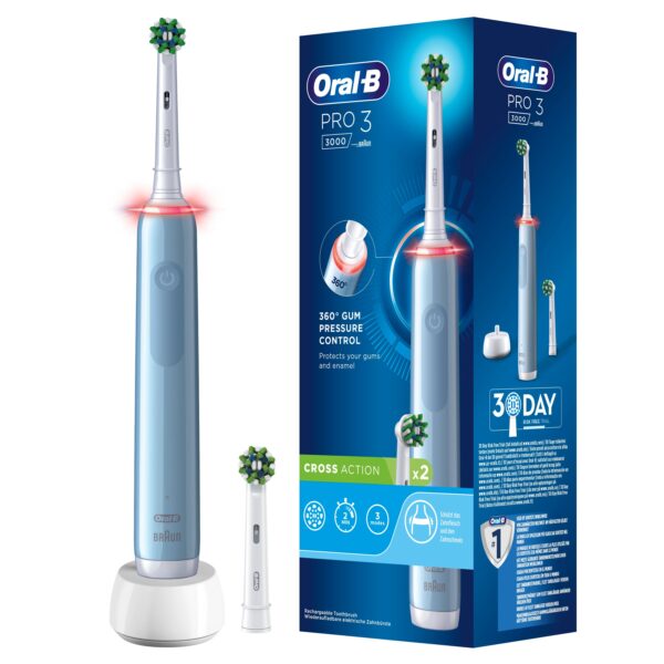 Oral-B - Elektrische Zahnbürste 'Pro 3 - Cross Action' in Blau