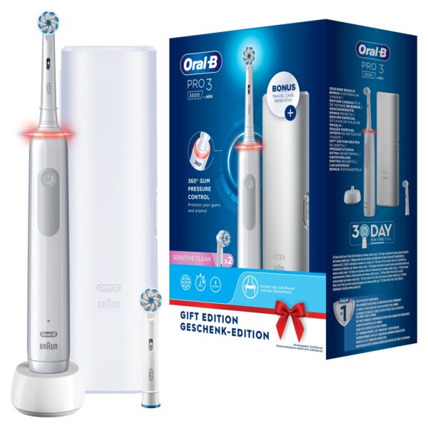 Oral-B - Elektrische Zahnbürste 'Pro 3 + Reiseetui' in Weiß