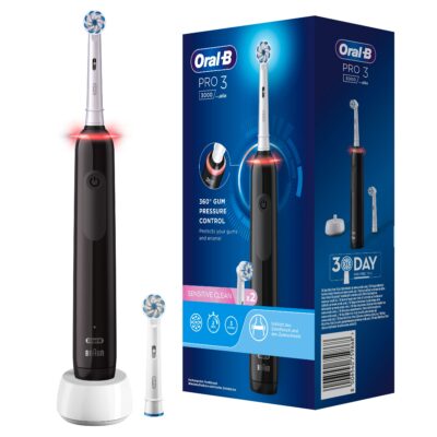 Oral-B - Elektrische Zahnbürste 'Pro 3 - Sensitive Clean' in Schwarz