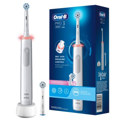 Oral-B - Elektrische Zahnbürste 'Pro 3 - Sensitive Clean' in Weiß