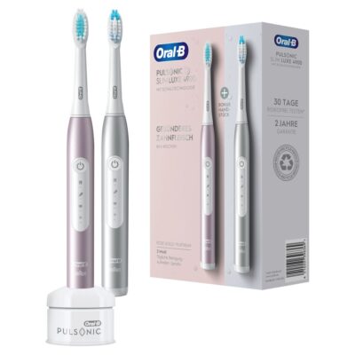 Oral-B - Elektrische Zahnbürste 'Pulsonic Slim Luxe + 2. Handstück' in Platinum/Rosegold