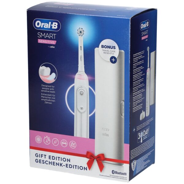 Oral-B - Elektrische Zahnbürste 'Smart Sensitive' + Reiseetui in Weiß