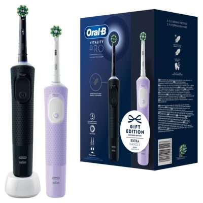 Oral-B - Elektrische Zahnbürste 'Vitality Pro + 2. Handstück' in Schwarz/Lila