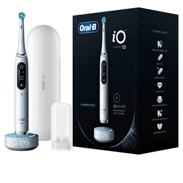 Oral-B Elektrische Zahnbürste iO 10 + Lade-Reiseetui - Stardust White