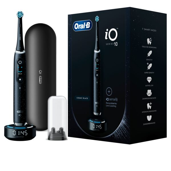 Oral-B - Elektrische Zahnbürste 'iO Series 10 + Lade-Reiseetui' in Schwarz