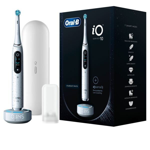 Oral-B - Elektrische Zahnbürste 'iO Series 10 + Lade-Reiseetui' in Weiß