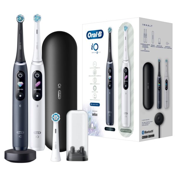 Oral-B - Elektrische Zahnbürste 'iO Series 8 + 2. Handstück & Reiseetui' in Weiß