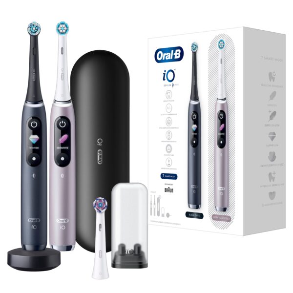 Oral-B - Elektrische Zahnbürste 'iO Series 9 + 2. Handstück & Reiseetui' in Schwarz/Rose