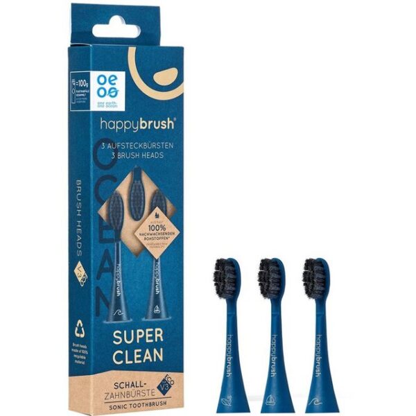 happybrush Elektrische Zahnbürste ECO VIBE 3 Ocean Aufsteckbürsten